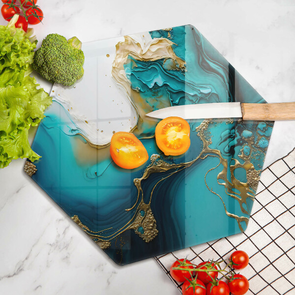 Tábua de cortar alimentos Abstração turquesa