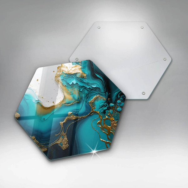 Tábua de cortar alimentos Abstração turquesa