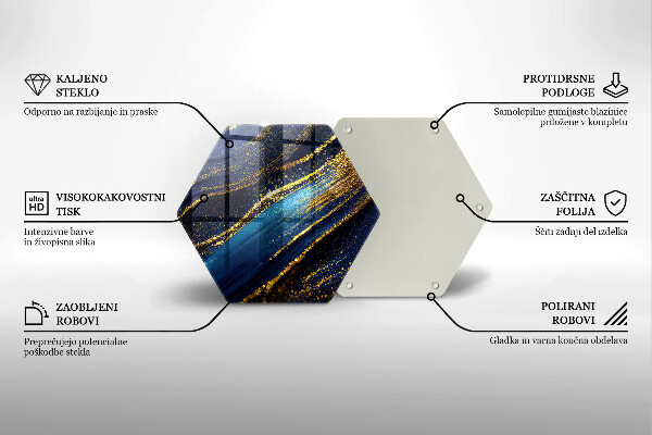 Tábua de corte de vidro Abstração azul marinho