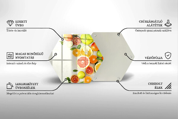 Tábua de vidro Frutas cítricas