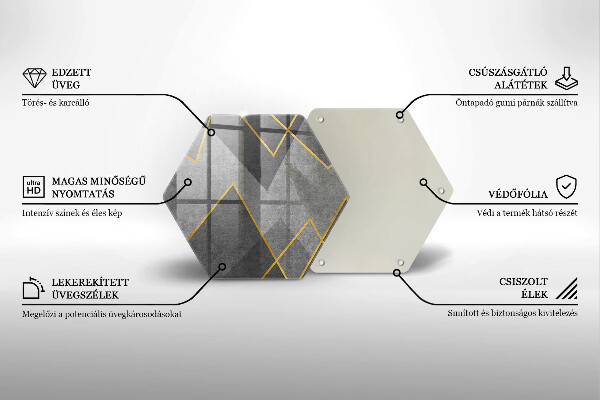 Tábua de corte de vidro Formas nítidas