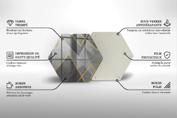 Tábua de corte de vidro Formas nítidas