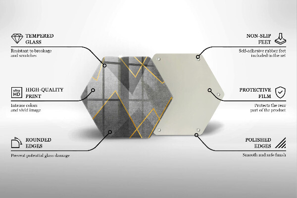 Tábua de corte de vidro Formas nítidas