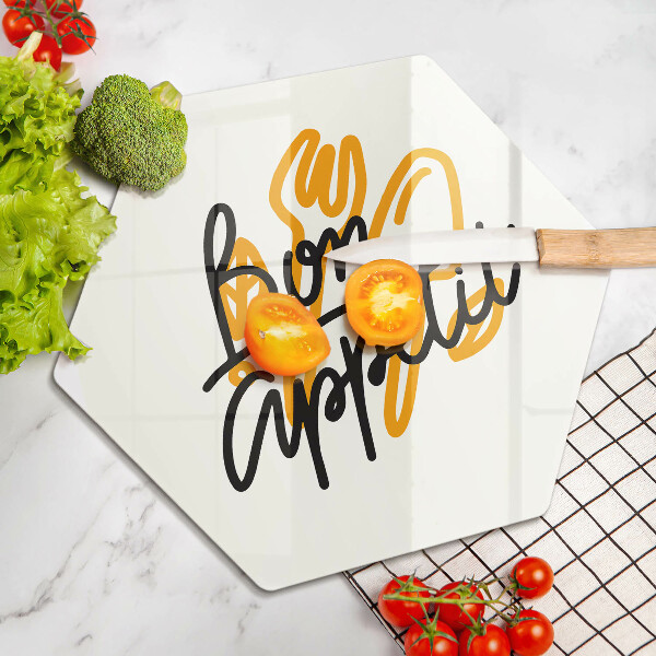 Tábua de cortar A inscrição Bon Appetit