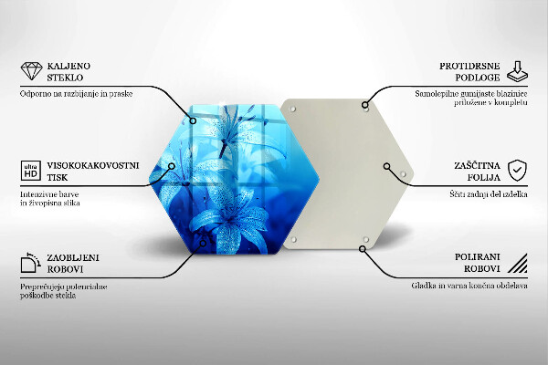 Tábua para cozinha Flores azuis