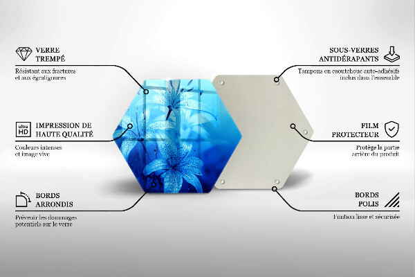 Tábua para cozinha Flores azuis