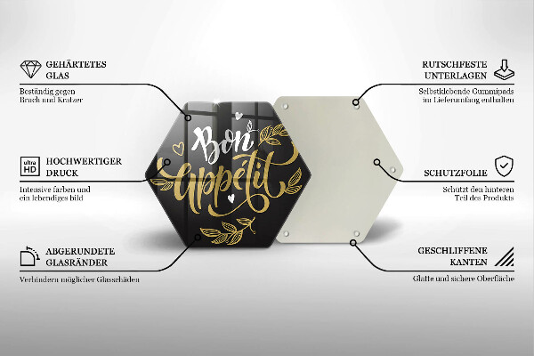 Tábua de cortar alimentos A inscrição Bon Appetit