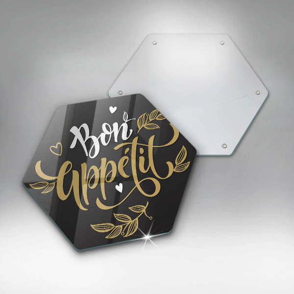 Tábua de cortar alimentos A inscrição Bon Appetit