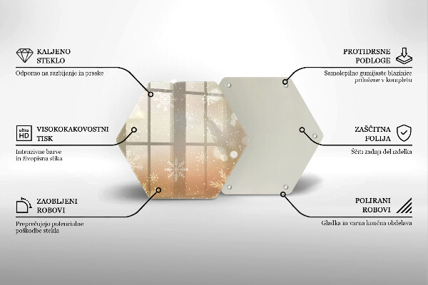 Tábua de cortar de vidro Flocos de neve