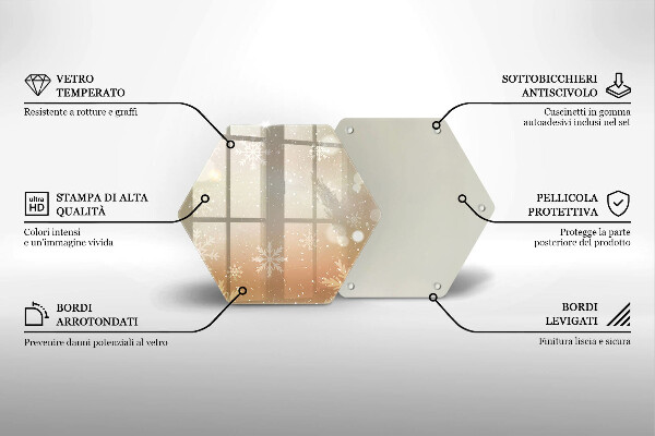 Tábua de cortar de vidro Flocos de neve