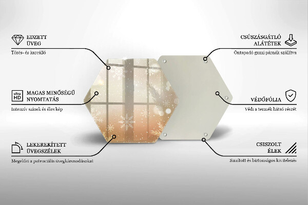 Tábua de cortar de vidro Flocos de neve