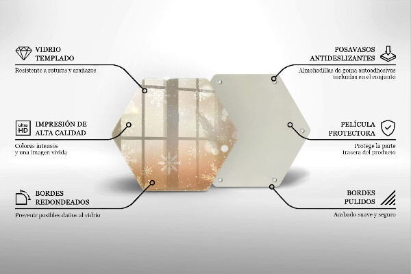 Tábua de cortar de vidro Flocos de neve