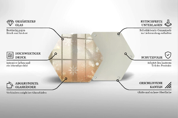 Tábua de cortar de vidro Flocos de neve