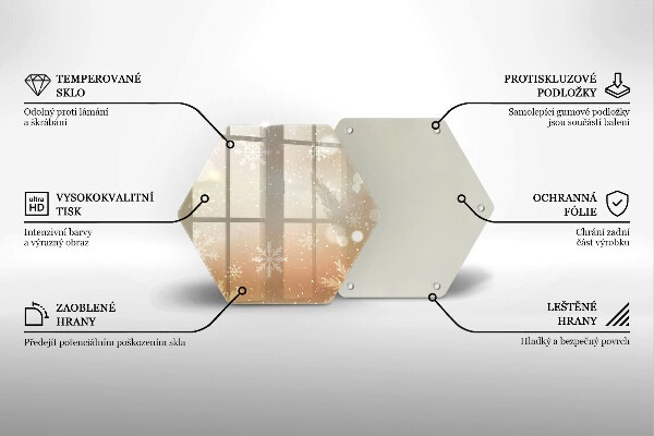 Tábua de cortar de vidro Flocos de neve