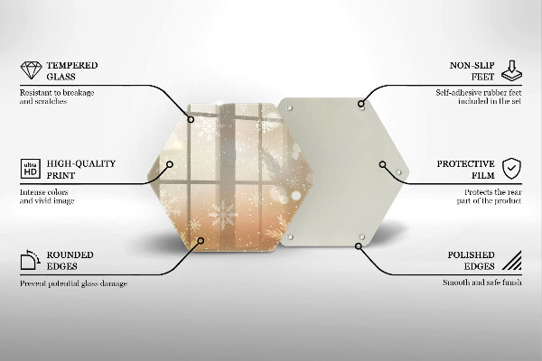 Tábua de cortar de vidro Flocos de neve