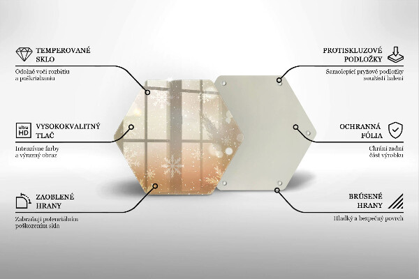 Tábua de cortar de vidro Flocos de neve