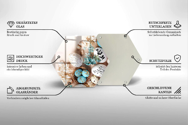 Tábua de cortar de vidro Decorações de Páscoa