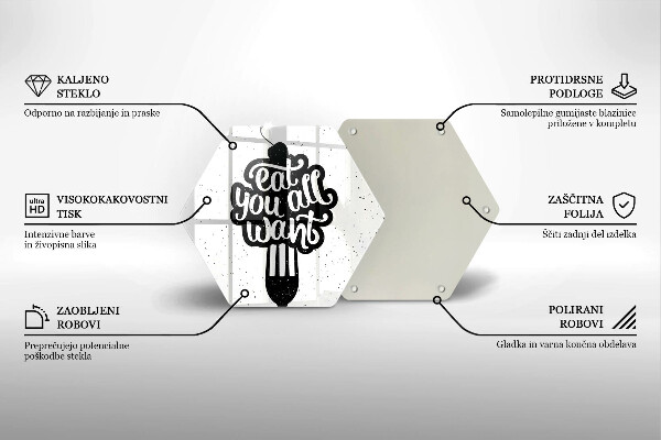 Tábua de corte A inscrição Coma tudo que você quiser