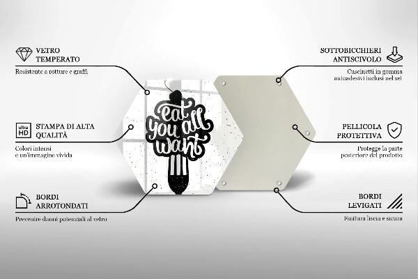 Tábua de corte A inscrição Coma tudo que você quiser