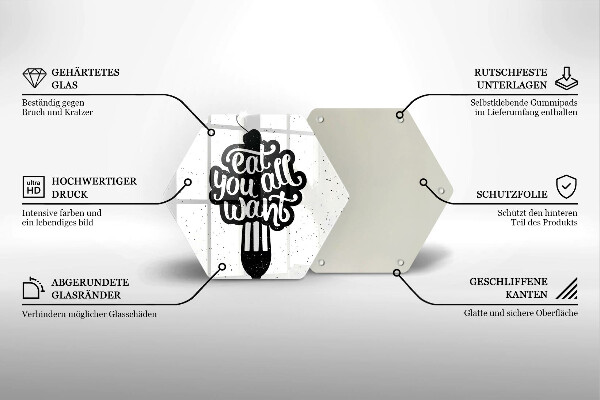 Tábua de corte A inscrição Coma tudo que você quiser