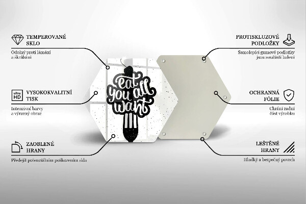 Tábua de corte A inscrição Coma tudo que você quiser