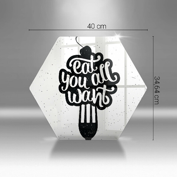 Tábua de corte A inscrição Coma tudo que você quiser