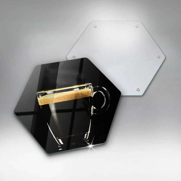 Tábua de cortar Um copo de café preto