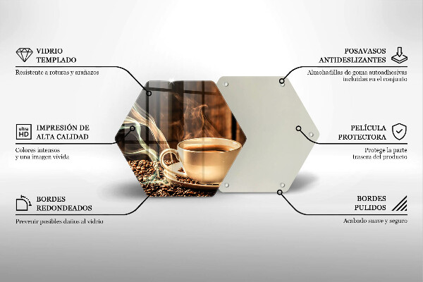 Tábua para corte Uma xícara e grãos de café