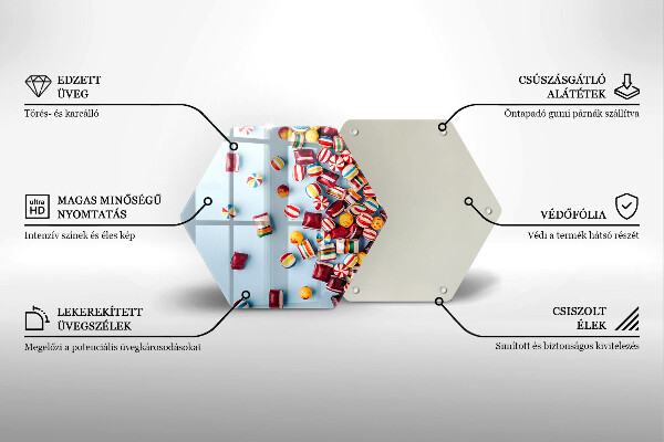 Tábua de corte Doces coloridos