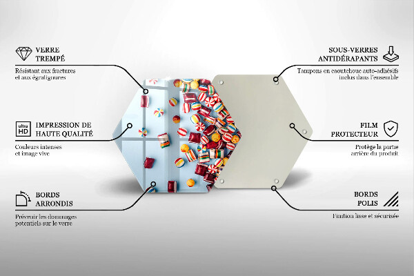 Tábua de corte Doces coloridos