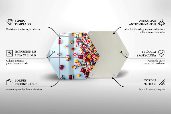 Tábua de corte Doces coloridos