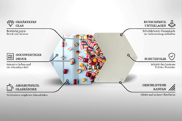 Tábua de corte Doces coloridos