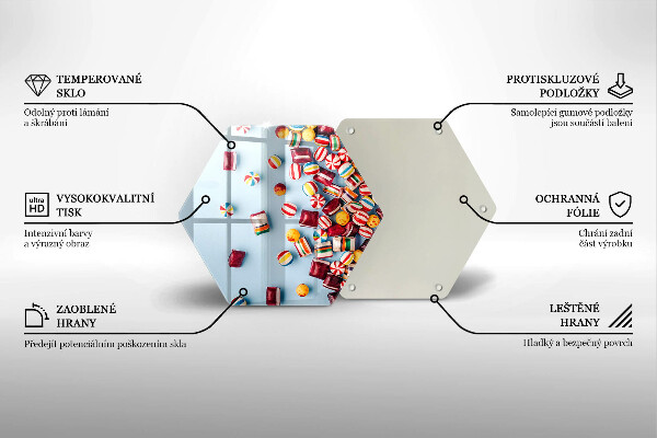 Tábua de corte Doces coloridos