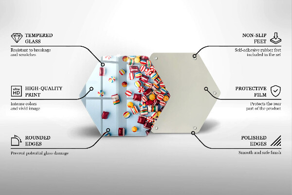 Tábua de corte Doces coloridos