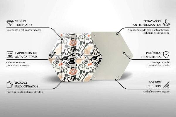 Tábua de corte de vidro Motivo de cozinha de desenho animado