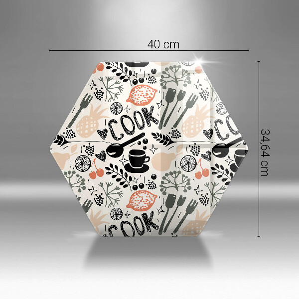 Tábua de corte de vidro Motivo de cozinha de desenho animado