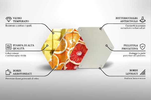 Tábua de cortar de vidro Frutas coloridas