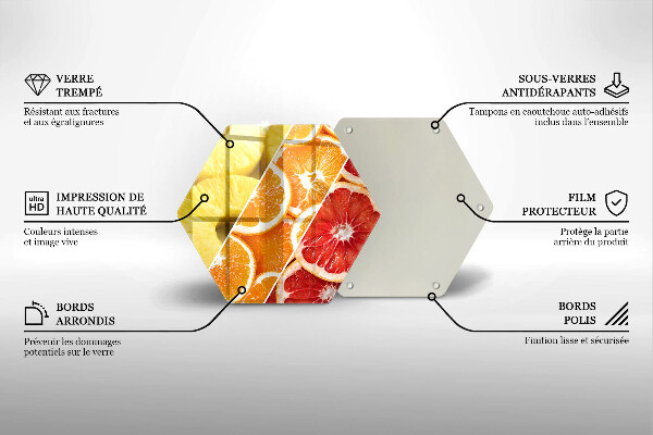 Tábua de cortar de vidro Frutas coloridas