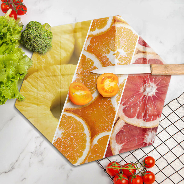 Tábua de cortar de vidro Frutas coloridas