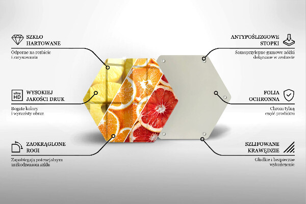 Tábua de cortar de vidro Frutas coloridas