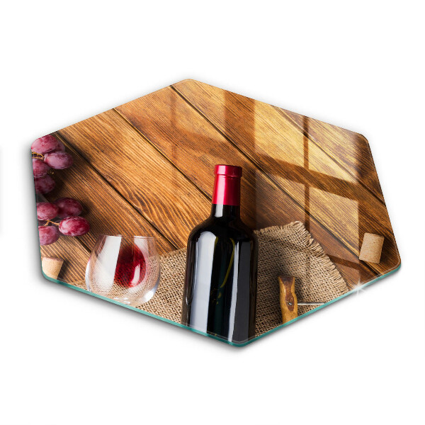 Tábua para cozinha Uma garrafa de vinho tinto