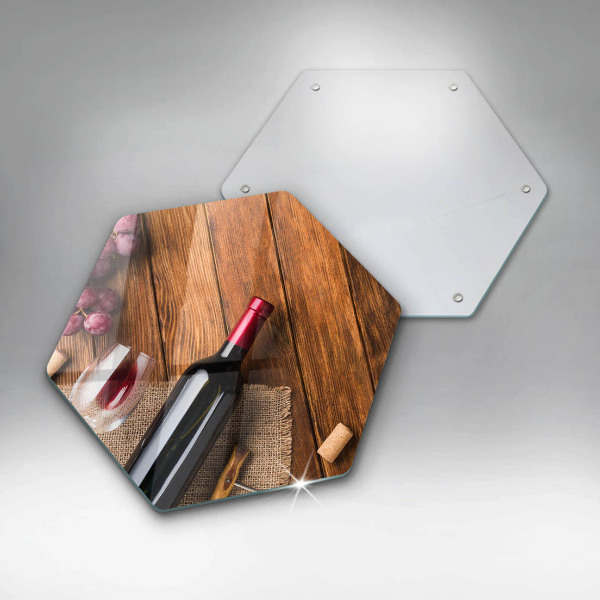 Tábua para cozinha Uma garrafa de vinho tinto