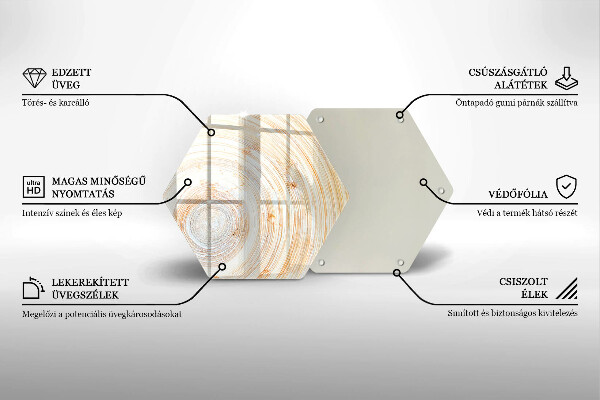 Tábua de corte de vidro Textura de madeira