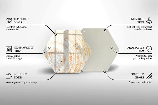 Tábua de corte de vidro Textura de madeira
