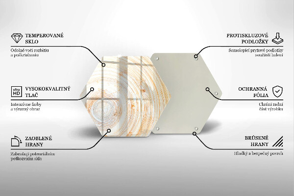 Tábua de corte de vidro Textura de madeira