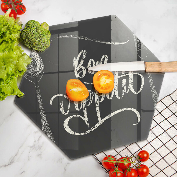 Tábua de cortar A inscrição Bon Appetit