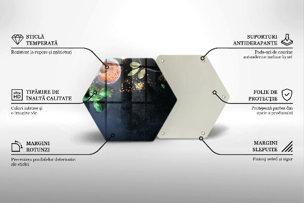 Tábua de vidro Tigelas de especiarias