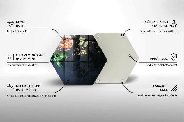 Tábua de vidro Tigelas de especiarias