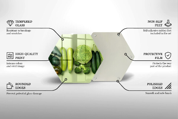 Tábua de cortar alimentos Frutas e vegetais verdes