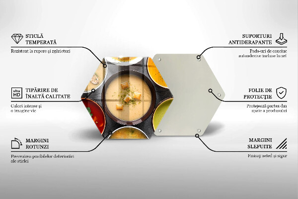 Tábua de cortar de vidro Sopas coloridas